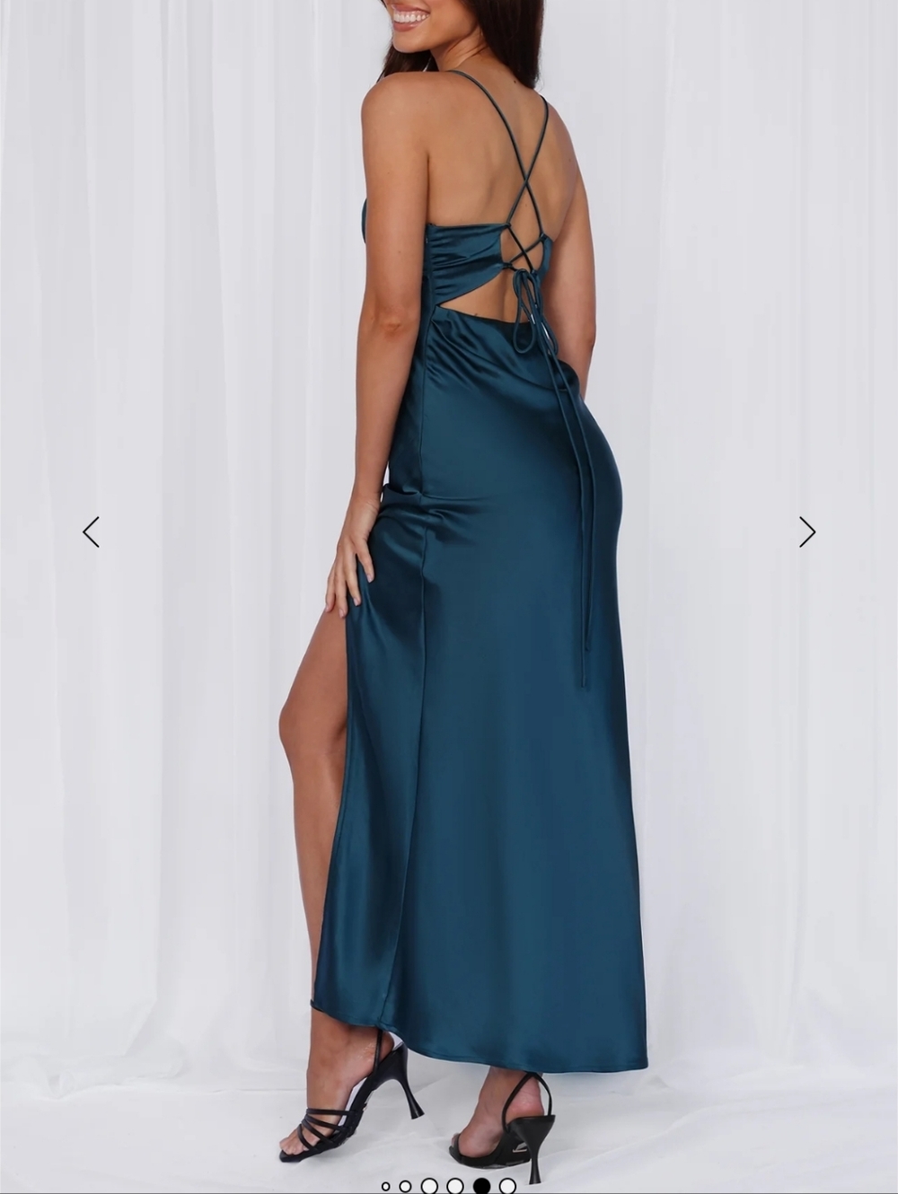 Hello Molly Satin Midi Dress in Burnt Orange - Picture 3 of 3